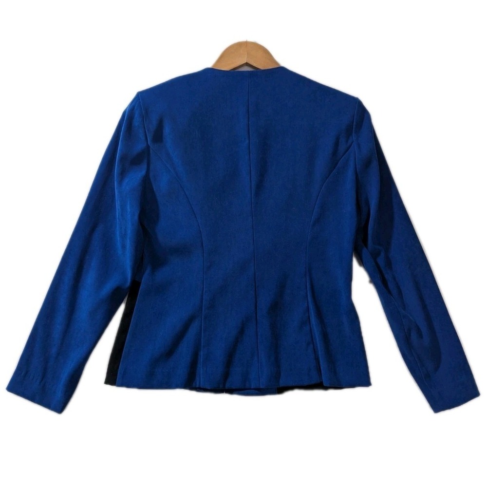 Jessica Howard Petite Blue Zip Front Jacket Blazer Women's Size 4 - Picture 2 of 9